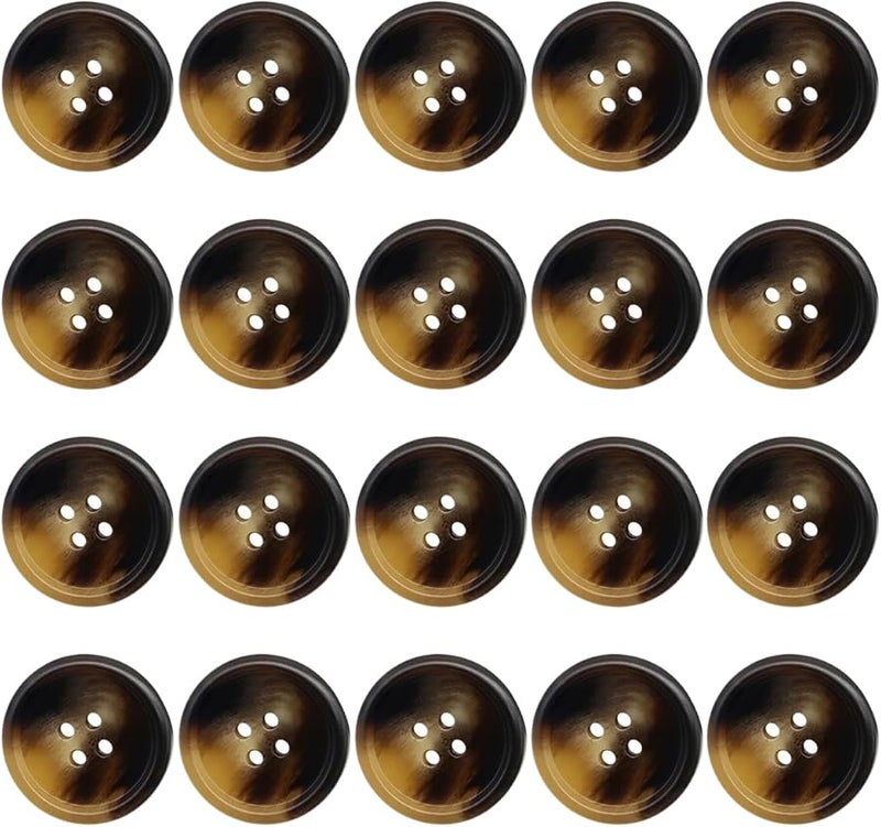 20mm 20 Pcs Resin Buttons Flatback 4 Hole Round Sewing Buttons For Shirts Coats DIY Craft - Image 1